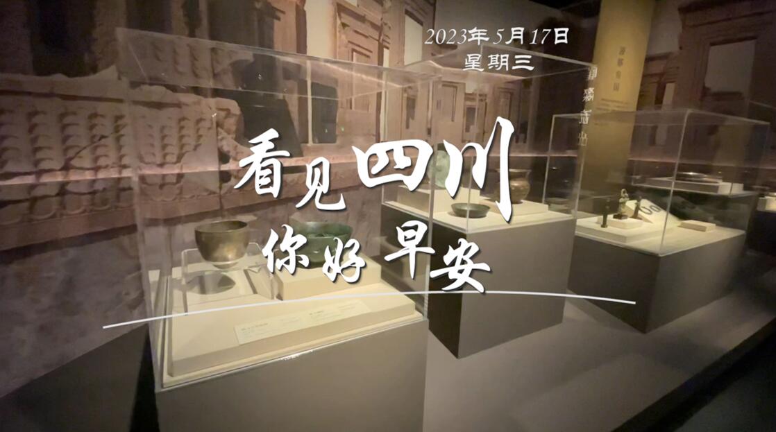 粉白花朵绽放在古寺院落